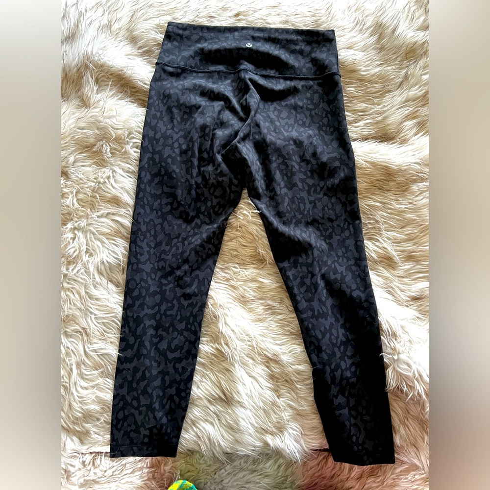 Lululemon Align 25” Wunder Under High-Rise Black and Graphite Leopard Print